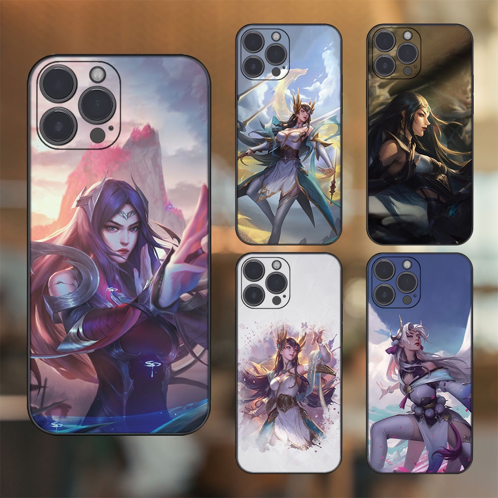 Ốp lưng iPhone 13 Pro Max dẻo đen cạnh vuông in hình Irelia Liên Minh Huyền Thoại