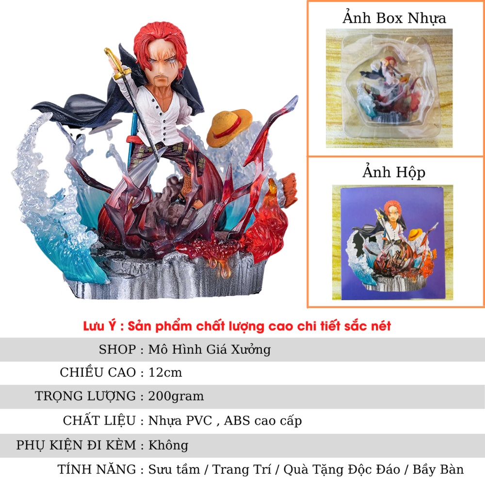 Mô hình One Piece Shanks Tóc Đỏ chiến đấu siêu ngầu. Cao 12cm, nặng 200gram . Figure One Piece , mô hình giá xưởng