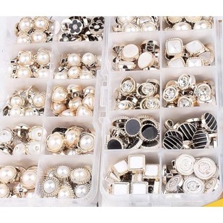 Set 5 cúc áo nhựa đính đá , đính ngọc …