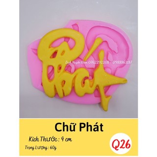 Khuôn chữ silicon thư pháp để đổ rau câu, xôi hoa đậu, fondant,...