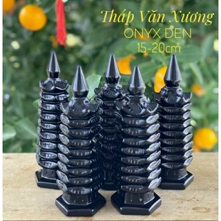Tháp Văn Xương phong thủy 9 tầng màu đen cao 15cm và 20cm