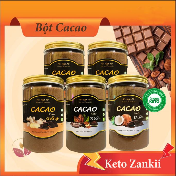 BỘT CACAO mix sẵn với đường Erythritol KETO ZANKII cho người ăn kiêng Keto, Eat Clean, Low/Carb, Tiểu đường 200g