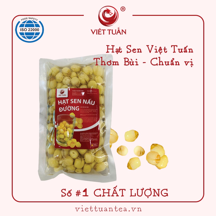 Hạt Sen Nấu Đường Việt Tuấn Tươi Ngon, Bùi Bở, Dinh Dưỡng (Gói 270gr) Tiết Kiệm - Tiện Lợi