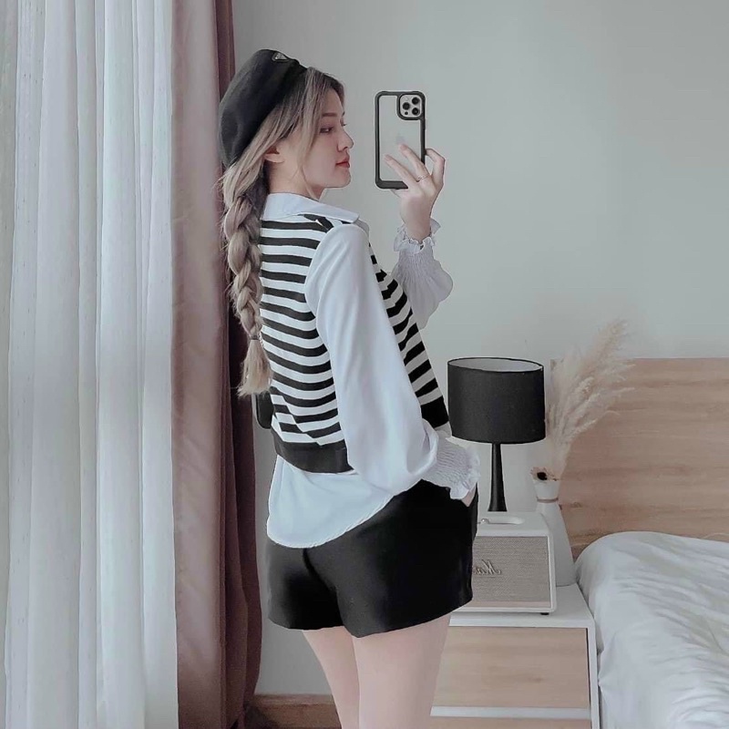 (SHOP BIGSIZE nữ 50kg đến 90kg ) set áo gile quần short