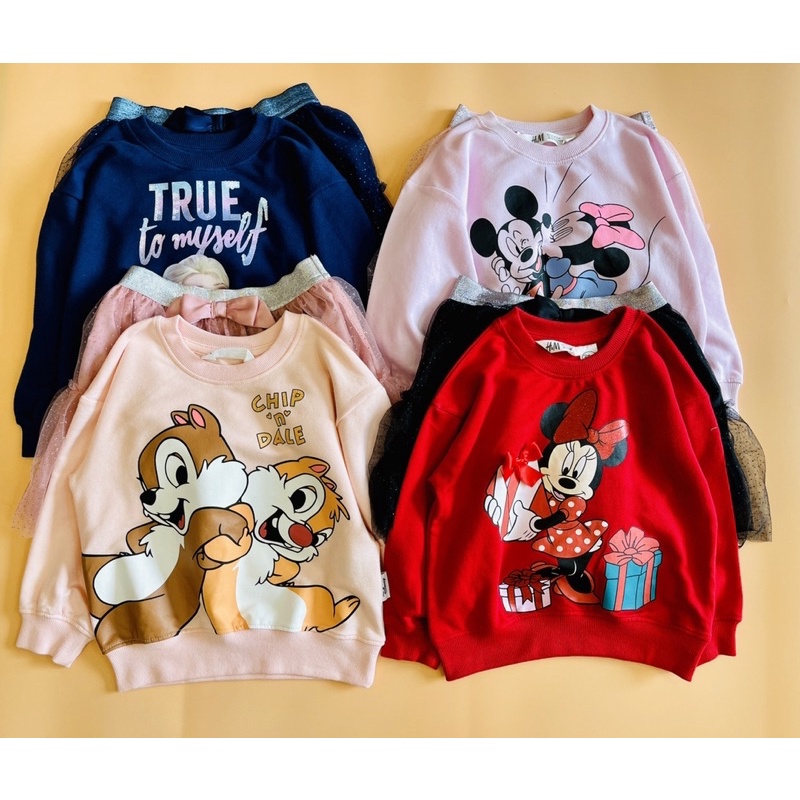 Set áo nỉ kèm váy hm dư xịn cho bé gái diện tết siêu đẹp size từ 12-32 cân