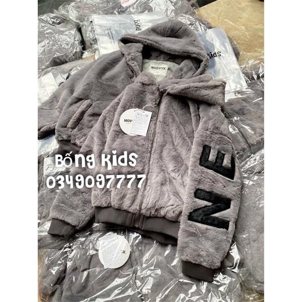 Áo Khoác Lông Bé Gái Đáp Chữ Xuất Nhật