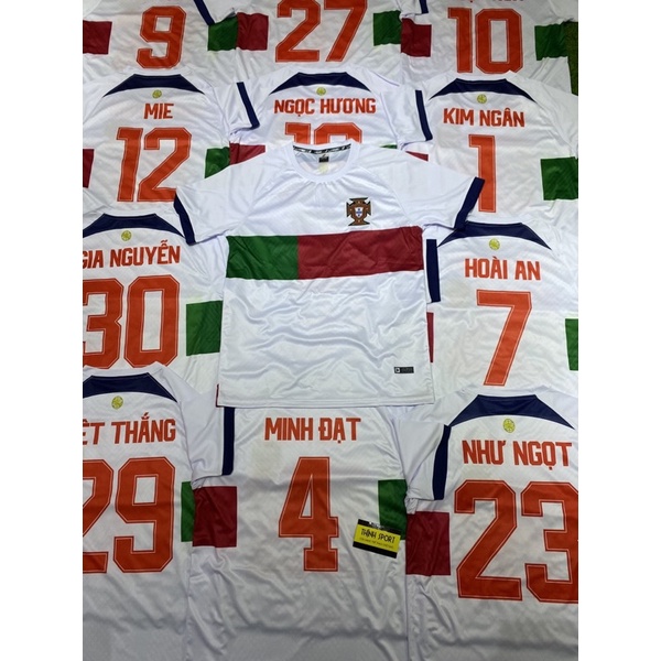 Bộ quần áo đá banh Bồ Đào Nha, Bộ quần áo bóng đá in tên và số theo yêu cầu