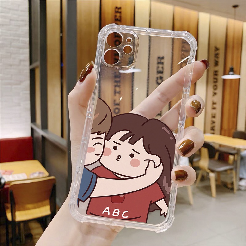 Ốp lưng iphone cặp đôi Thơm Má Véo Tai dẻo trong case 14plus 14 pro max 13 12 promax 11 mini 6 6s 7 8 plus x xr xs Se