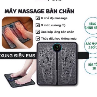 Máy Massage Chân EMS Giúp Lưu Thông Khí Huyết, Thảm massage chân trị liệu đau mỏi bằng xung điện bảo hành 1 đổi 1 - MXC2