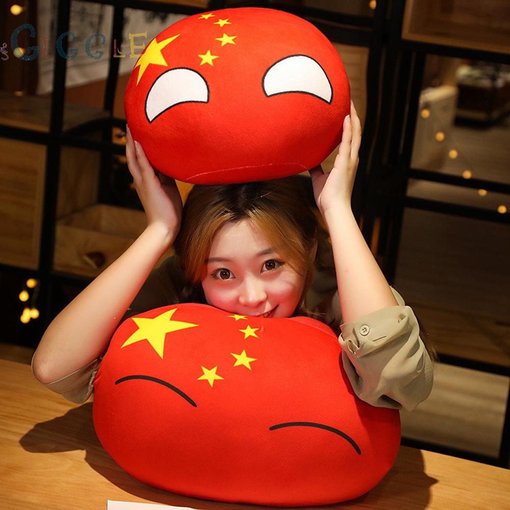 【GIGGLE】30cm Polandball Plush Ball Toy Countryball Plush World Contries Throw Pillow Stuffed Animals