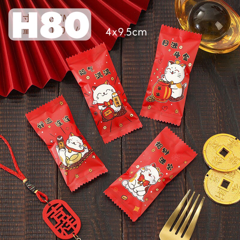 Túi kẹo nougat Mèo nằm H80 (100c)
