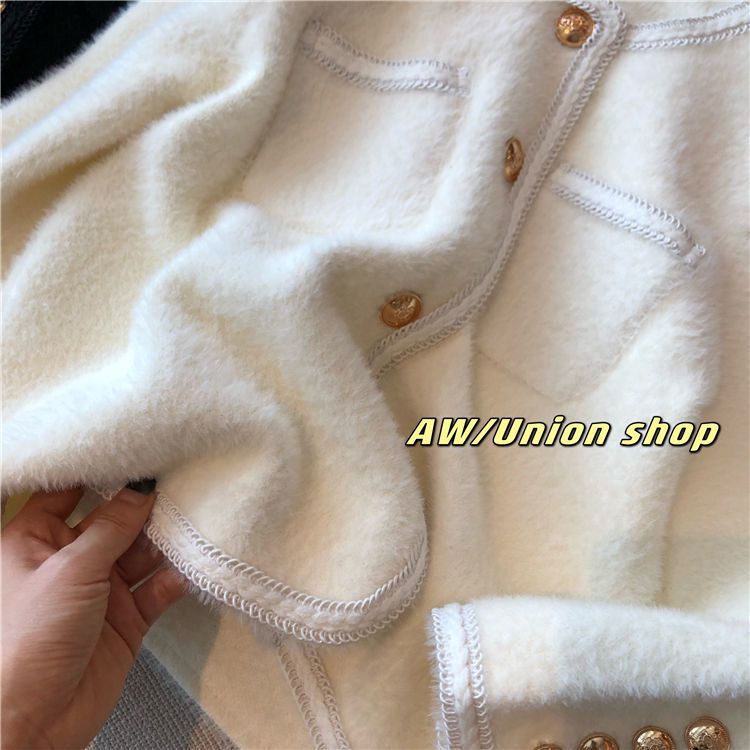 Áo Khoác Cardigan Dệt Kim Tay Dài Màu Sắc Ngọt Ngào Phong Cách Pháp Thời Trang Mùa