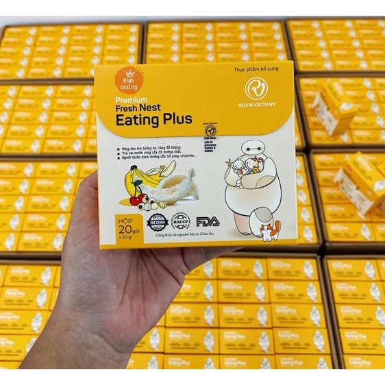 Thạch yến tươi Eating Plus Fresh Nest Premium hạt sen chuối cherry hộp 20 thanh