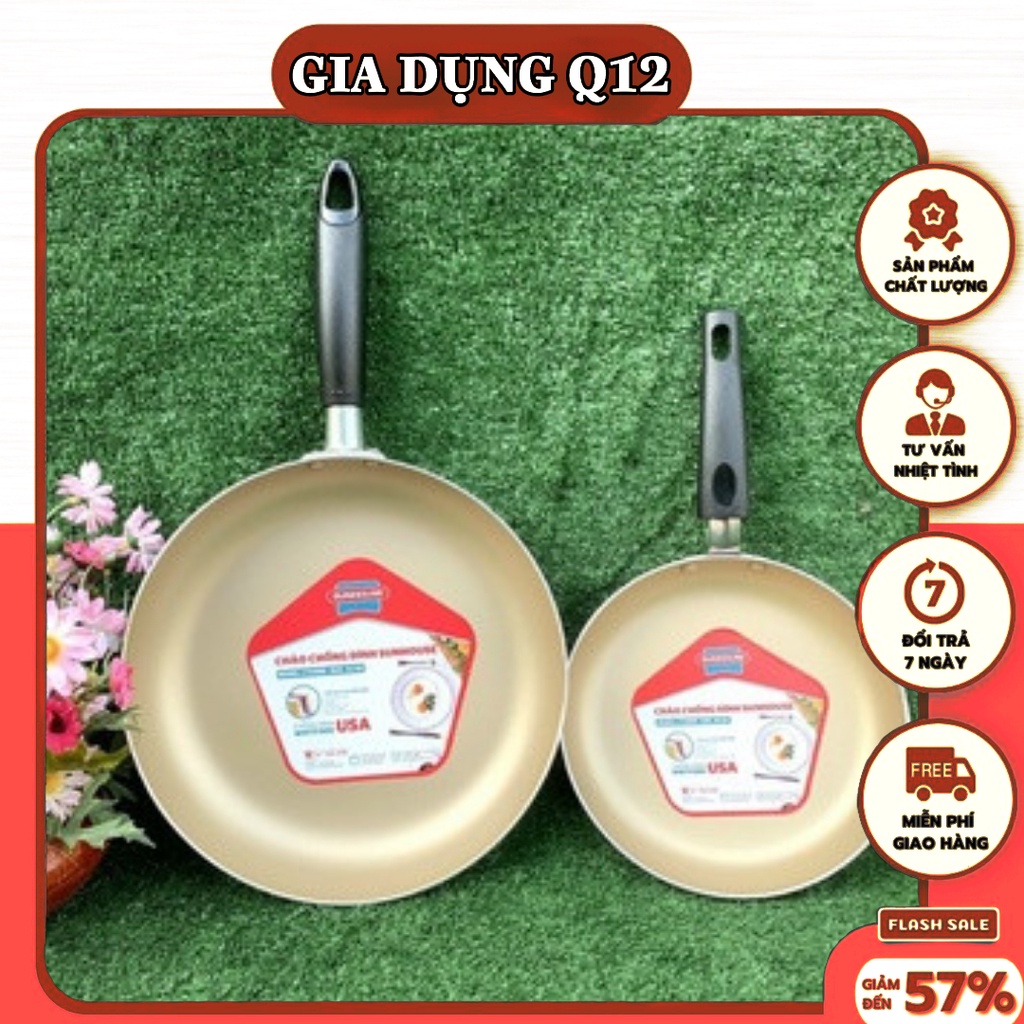 Bộ 2 Chảo Cao Cấp ,Chảo Cặp Chống Dính Chính Hãng SUNHOUSE 5 Lớp