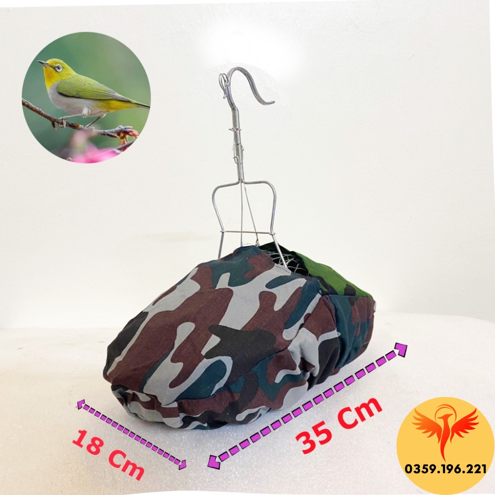 Áo lồng bẫy chim khuyên, chào mào cao cấp chất vải co dãn bền đẹp khóa rút tiện lợi