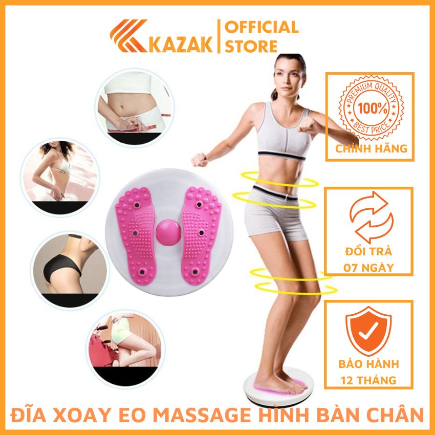 Đĩa Xoay Eo Massage Hình Bàn Chân Kazak M1, Bàn Xoay 360 độ Lắc Tập Thể Thao Giảm Mỡ Bụng Dụng Cụ Thể Thao
