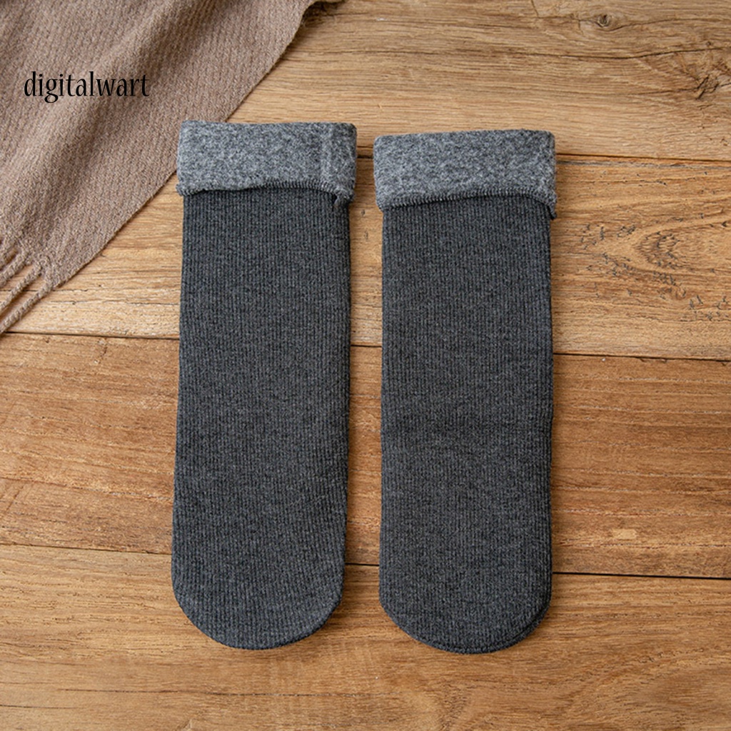 Kỹ Thuật Số| 1 Đôi Tất Lông Cừu Màu Trơn Giữ Ấm Co Giãn Thoải Mái Dùng Hàng Ngày