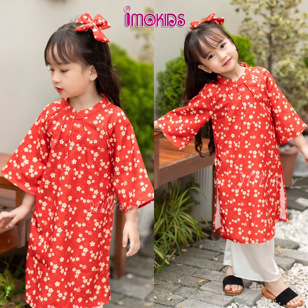 Áo dài bé gái 10-32kg June With Love, Oli River áo dài cách tân cho bé mặc tết xinh xắn, dễ thương T3