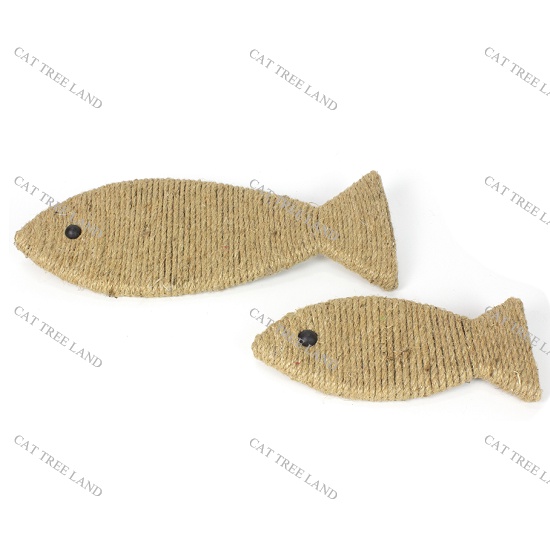 BÀN CÀO MÓNG CHO MÈO BẰNG GỖ 15.25, FULL DÂY THỪNG 2 MẶT, HÌNH CON CÁ - CÂY CÀO MÓNG