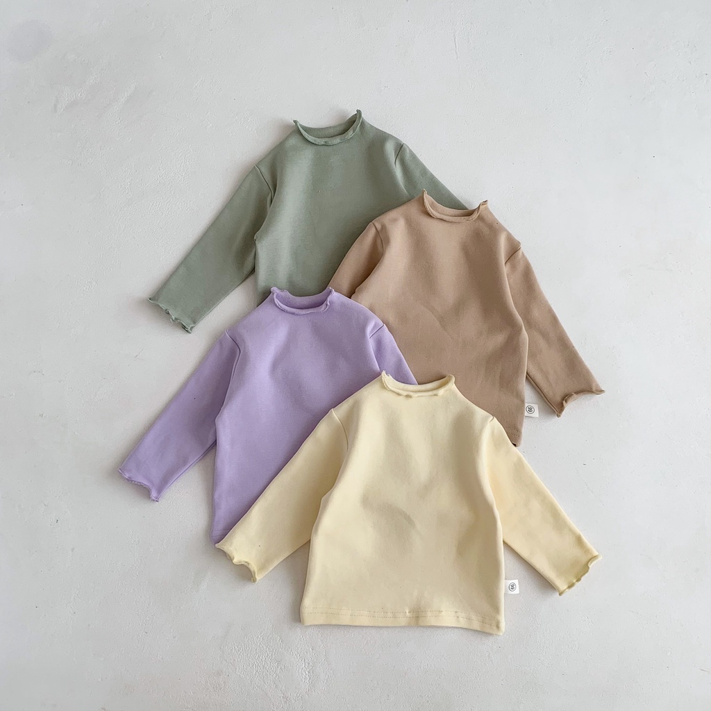 Áo Sơ Mi Tay Dài Viền Ren Màu Trơn Dễ Thương Thời Trang Xuân Thu Cho Bé Gái