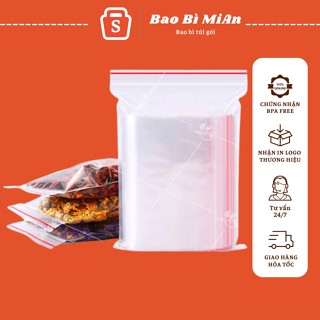 [100g] Túi zip chỉ đỏ loại đẹp nhiều size, túi zip khóa bấm miệng chuyên dụng đựng phụ kiện quần áo tiện lợi