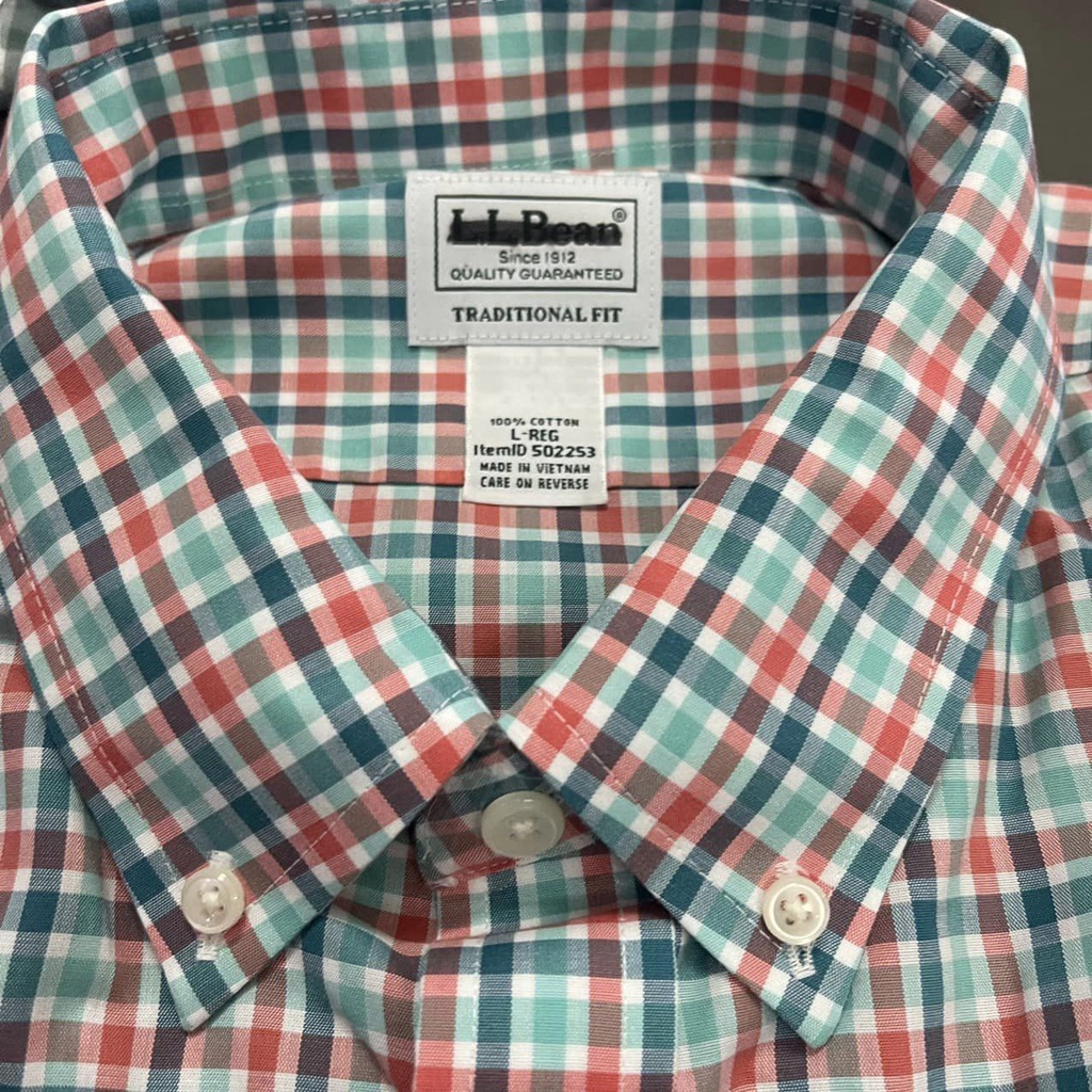 Áo somi nam big size xuất dư xịn L.L.B.e.a.n thanh niên và trung niên big size9 từ 80 kí trở lên)