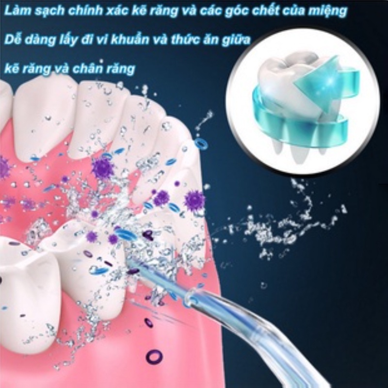 Tăm nước cầm  tăm nước cầm tay du lịch máy tưới miệng-Tặng 4 đầu phun Bảo hành 6 tháng  máy tăm nước