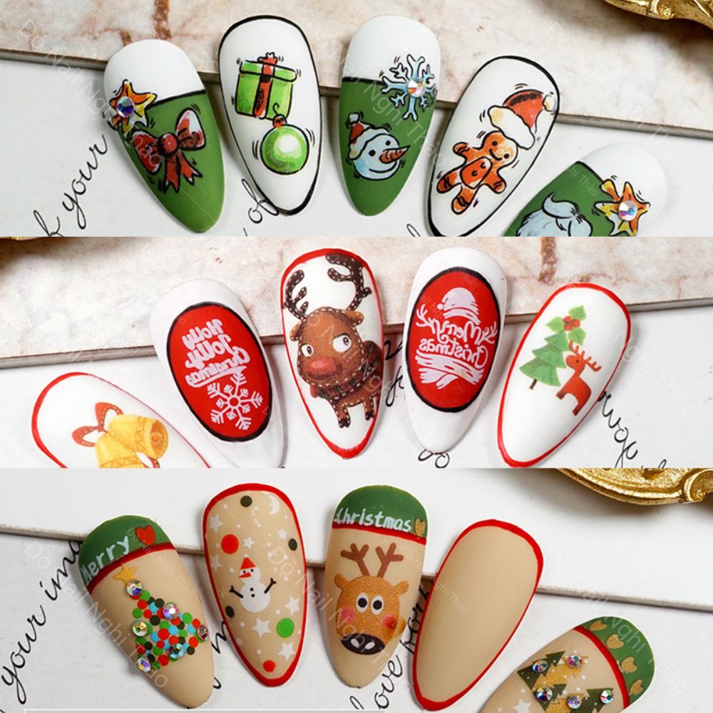 Sticker nail noel giáng sinh JELIVA trang trí móng