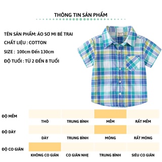 Áo sơ mi bé trai ngắn tay 27kids wellkids shirt cổ bẻ vải mềm đi học nam - ảnh sản phẩm 8