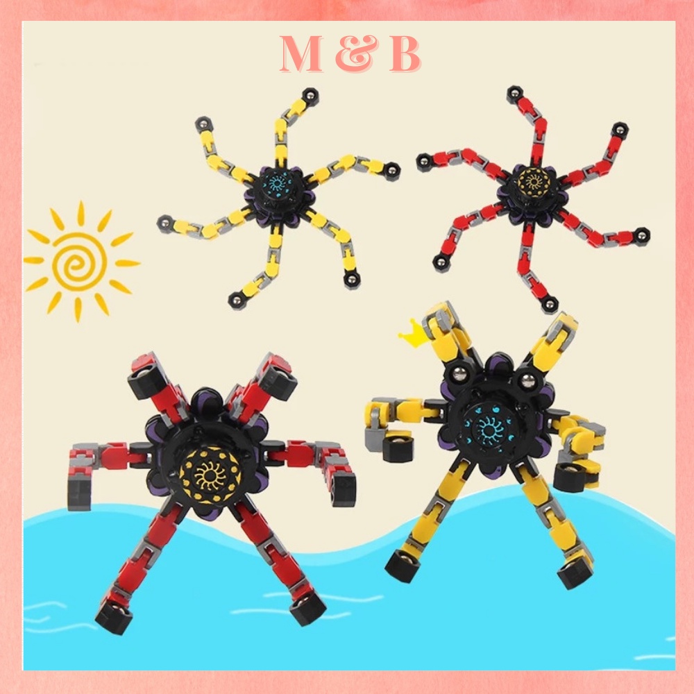Spinner Robot Kim Loại 6 Cánh Cao Cấp Con Quay Vô Cực Thần Tốc Ma Thuật Manh Nhất Gấp Gọn Để Bàn Có Thể Đổi Nhiều Kiểu