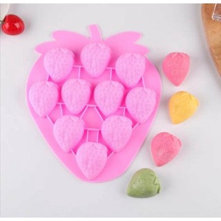 Khuôn silicon hình 10 quả dâu tây xinh xắn dễ thương