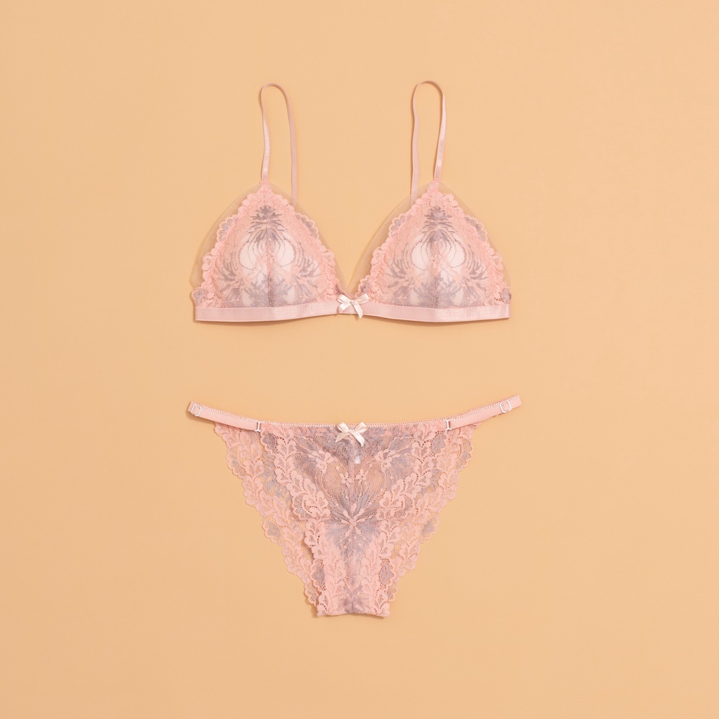 Áo ngực không gọng Lamluy bralette ren lưới Anh Đào