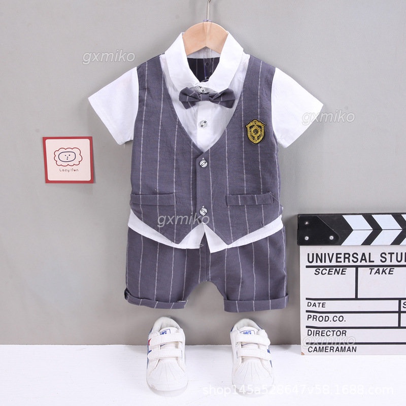 Bộ Đồ Vest Lịch Lãm Cho Bé Trai 1 2 3 Tuổi 9 12 Tháng Tuổi