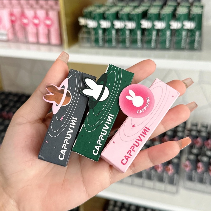 💯 Son tint bóng THỎ ĐEN Cappuvini