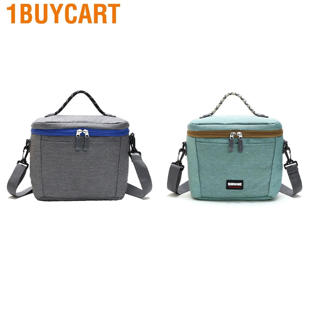 1buycart Cooler Bags Insulated 3 Layer Protection Portable Oxford Cloth Pearl Cotton PEVA Film Zipper Closure Freezable Lunch Bag
