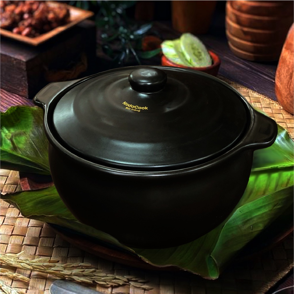 Nồi sứ kho cá 3 lít NodaCook (Đen)