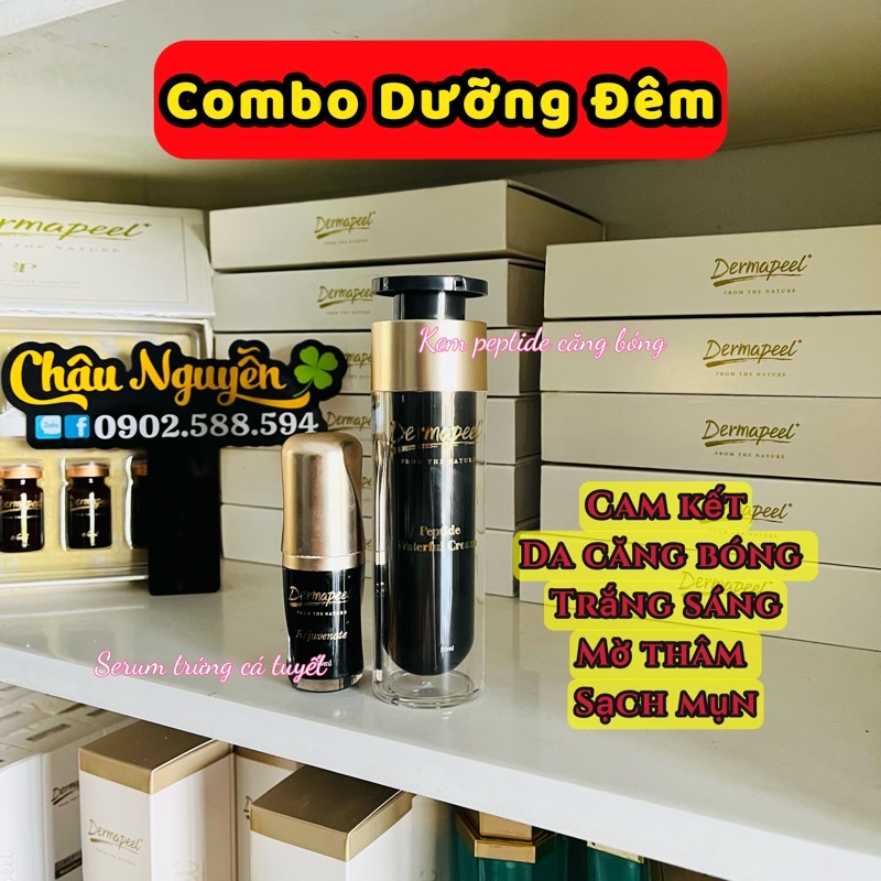 Bộ dưỡng đêm dermapeel. sạch mụn sáng da và căng bóng. tphcm giao trong ngày. cam kết chính hãng 100%