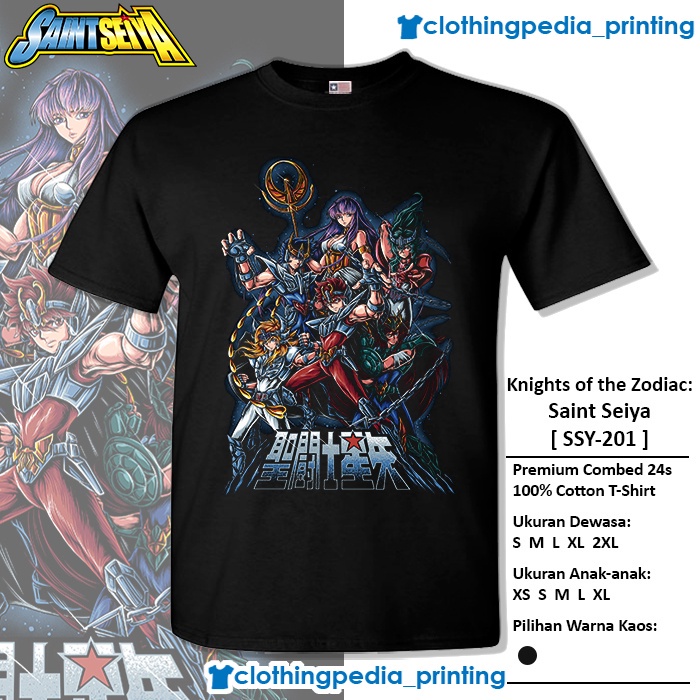 Anime Nhật Bản Saint Seiya Saint Seiya Áo thun ngắn tay nam cổ tròn Cotton Áo thun ngắn tay