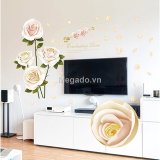 Decal hoa hồng trắng B237