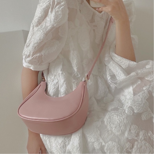 Mischa Túi Đeo Vai Da PU Mềm Màu Trơn Kiểu retro Đơn Giản