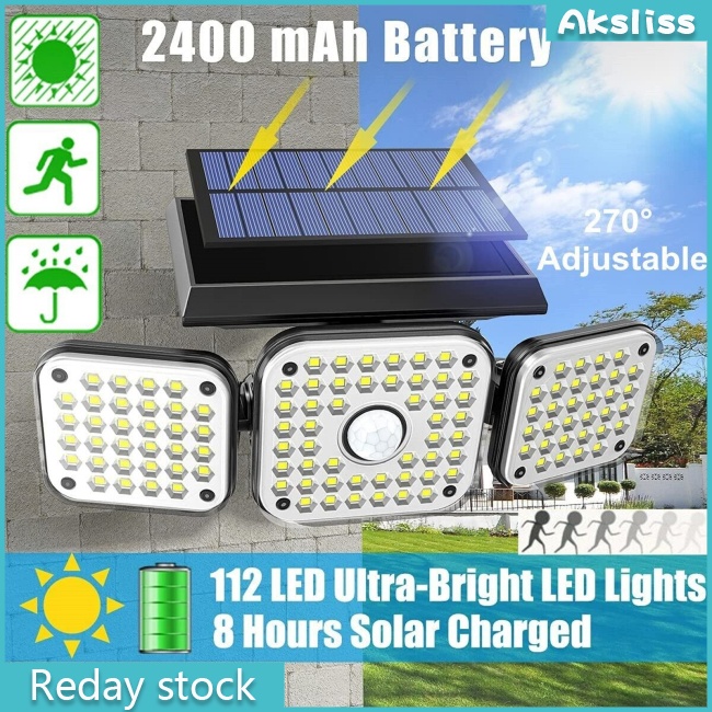 Đèn Led 112 Bóng 3 Chế Độ Cảm Biến Chuyển Động Chống Nước Xoay 360 Độ Chạy Năng Lượng Mặt Trời Tiện Dụng