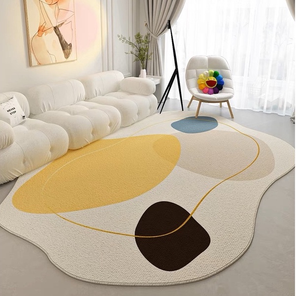 Thảm lông tròn Vải nhung lông cừu thảm trải sàn phòng ngủ 60x60- 140X140 phong cách đơn giản thảm tròn thảm chùi chân thảm lông trải sàn phòng ngủ