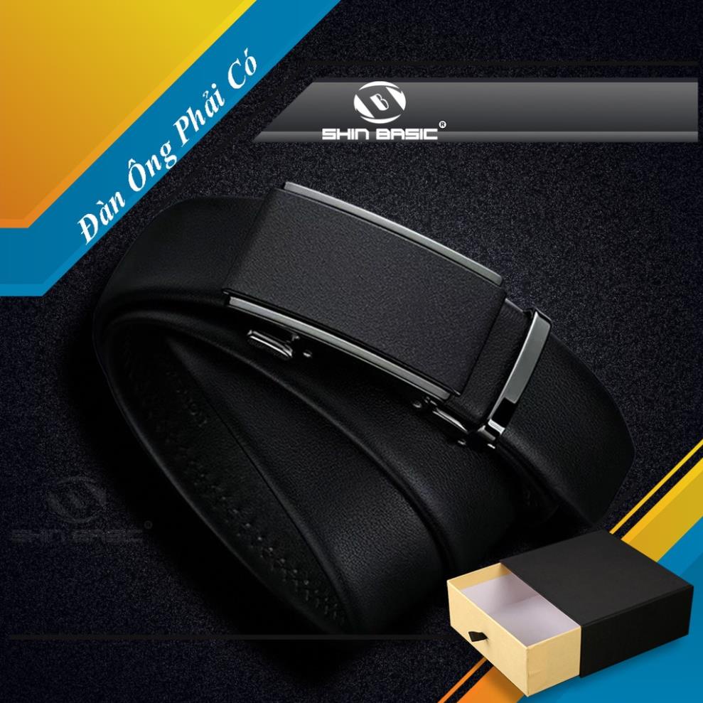 Dây Thắt Lưng, Nịt Nam Da Bò Thật Cao Cấp - ShinBasic, Bảng Khoá Tự Động,Thời Trang Công Sở, Đơn Giản, BELTS21BAS05-1 *
