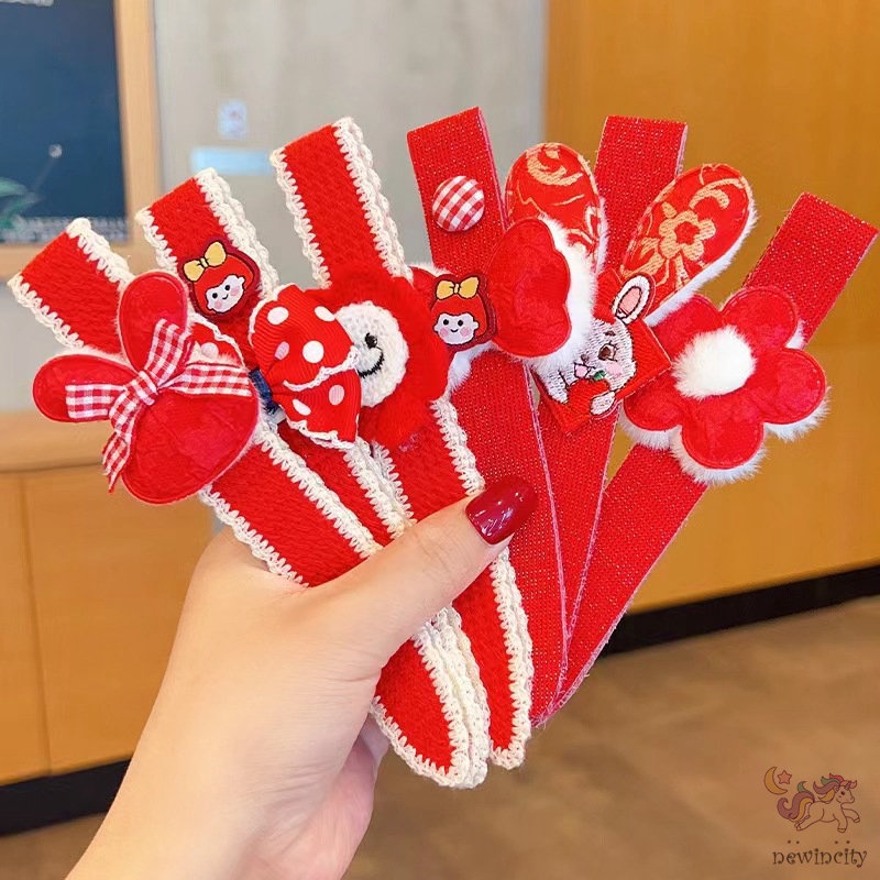 Băng Đô Cài Tóc Phong Cách Trung Hoa Mừng Năm Mới Cho Bé Gái