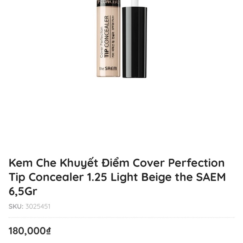 Che khuyết điểm The Saem Cover Perfection Tip Concealer SPF28/PA++