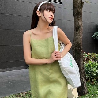 Đầm Maxi Suông Xanh Cốm 1 Túi