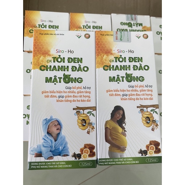 Tỏi đen chanh đào mật ong siro ho 125ml dành cho người ho đàm - ho khan