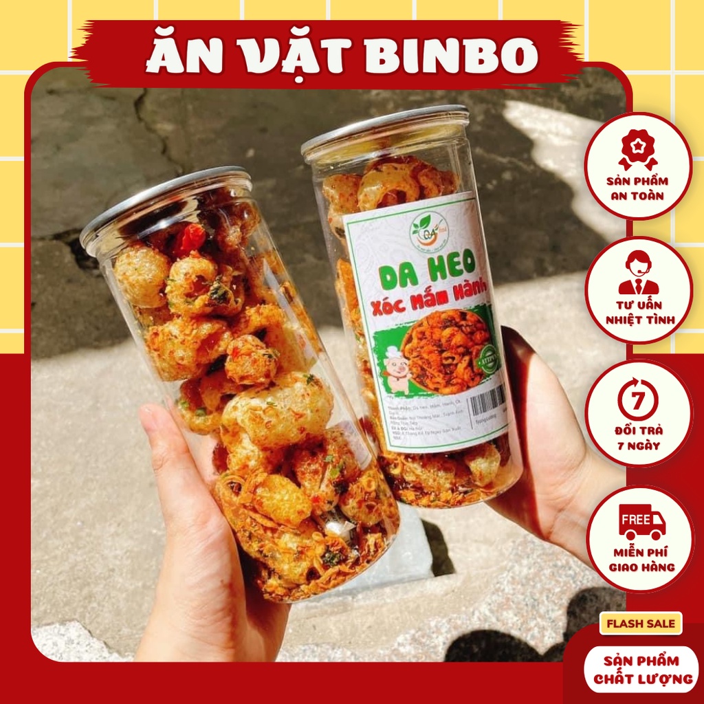 Da heo chiên giòn mắm hành hũ 160gr, Da heo giòn rụm thơm ngon đậm chất ăn vặt - Ăn Vặt BinBo