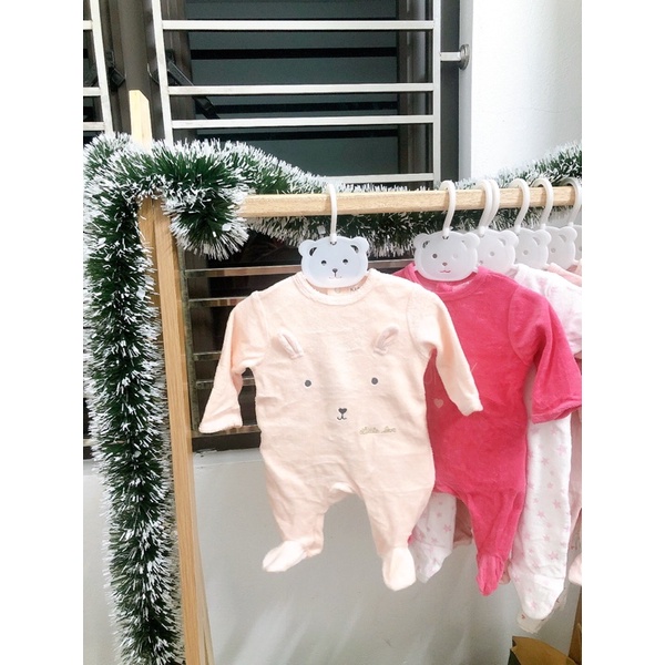 Body nỉ nhung sơ sinh cho bé gái hiệu Tex, Kiabi