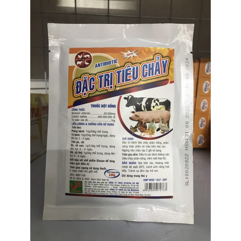 Strepberin tiêu chảy cấp ở vật nuôi (100g) growvet